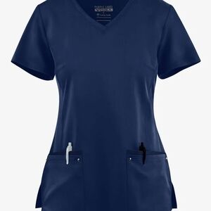 Healing Hands Purple Label Yoga Navy Scrub Top M
